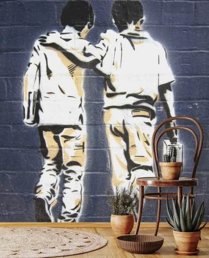 Two Boys Graffiti Wallpaper