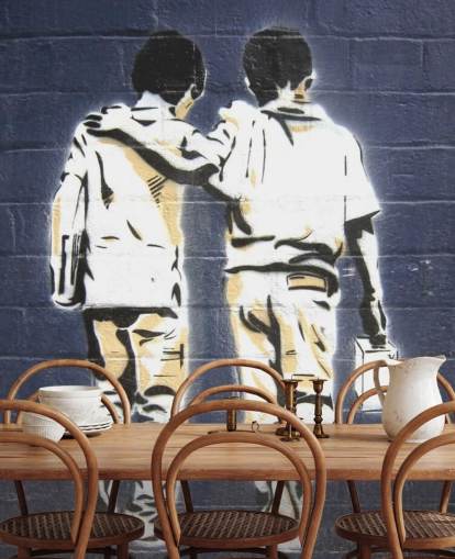 Two Boys Graffiti Wallpaper