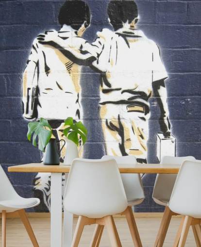 Papel pintado Graffiti de dos niños