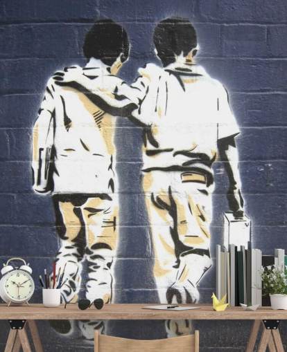 Papier peint Graffiti Deux Garçons