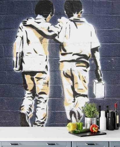 Two Boys Graffiti Wallpaper