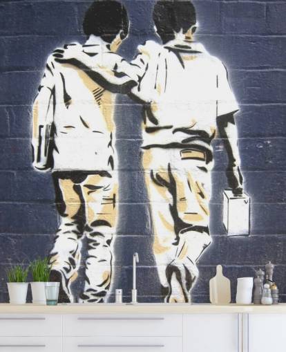 Two Boys Graffiti Wallpaper