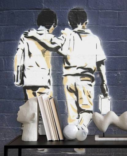 Papel pintado Graffiti de dos niños Papel pintado Graffiti de dos niños