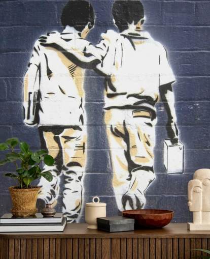 Two Boys Graffiti Wallpaper