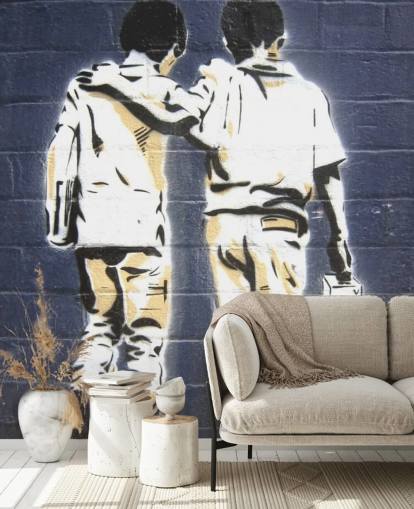 Papel pintado Graffiti de dos niños