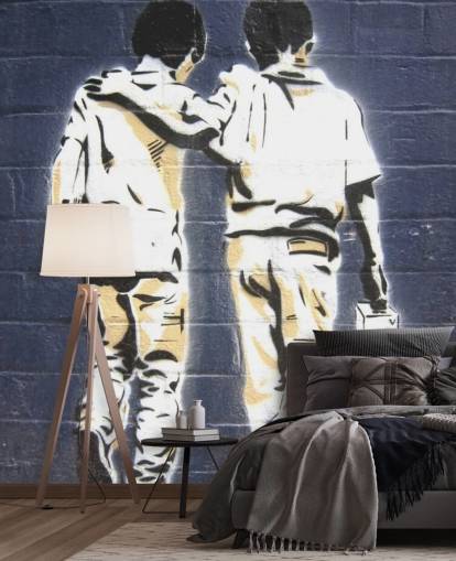 Papel pintado Graffiti de dos niños