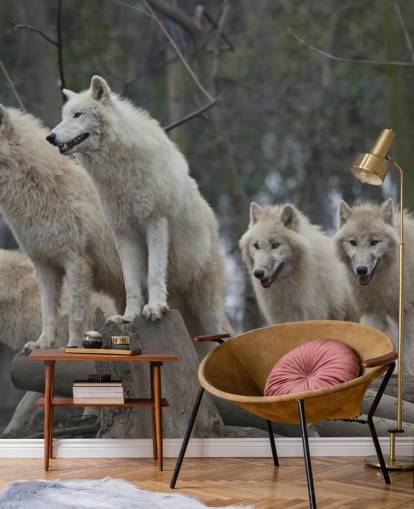 White Wolf Pack Wall Mural White Wolf Pack Wall Mural