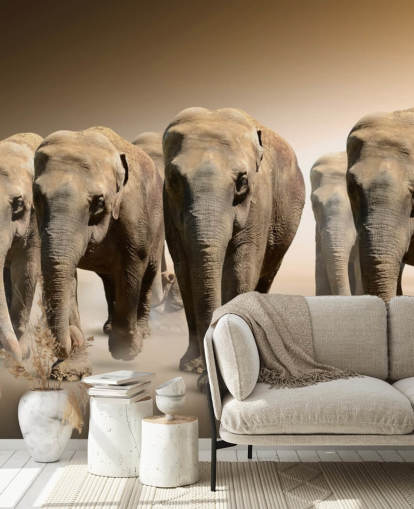Decorazione murale con gruppo di elefanti Decorazione murale con gruppo di elefanti