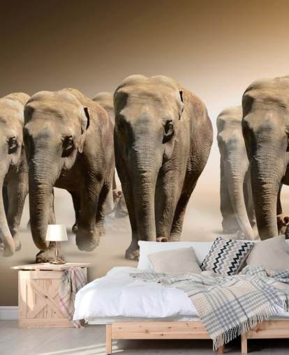 Peinture murale du groupe d'éléphants Peinture murale du groupe d'éléphants