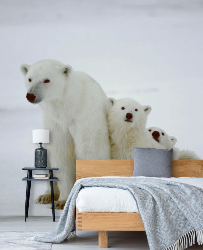 Polar Bear with Cubs Wallpaper