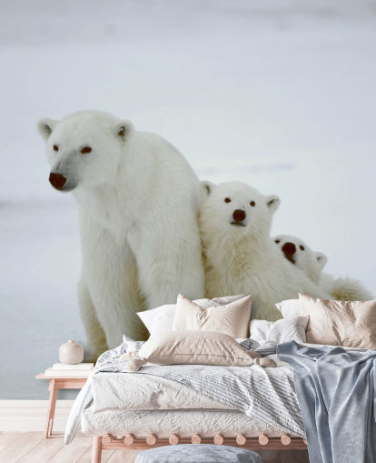 Papel pintado Oso polar con cachorros