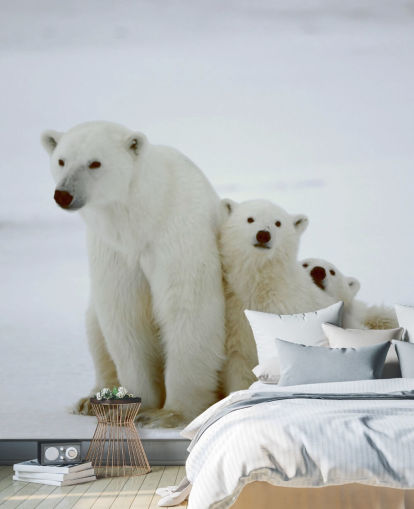 Polar Bear with Cubs Wallpaper Polar Bear with Cubs Wallpaper