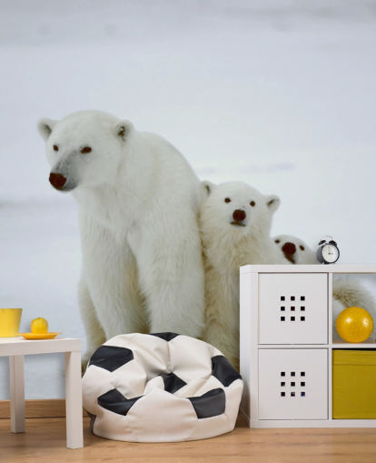 Polar Bear with Cubs Wallpaper Polar Bear with Cubs Wallpaper