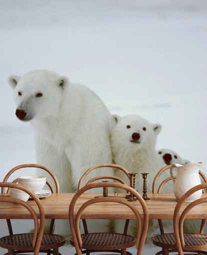 Polar Bear with Cubs Wallpaper