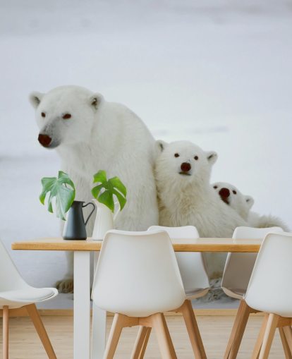 Polar Bear with Cubs Wallpaper Polar Bear with Cubs Wallpaper