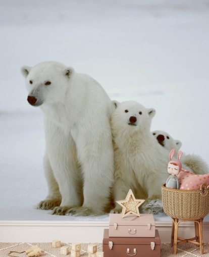 Polar Bear with Cubs Wallpaper