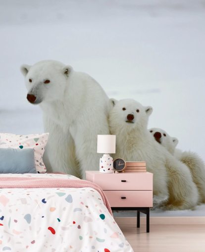 Polar Bear with Cubs Wallpaper