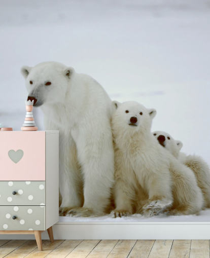 Polar Bear with Cubs Wallpaper