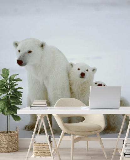 Polar Bear with Cubs Wallpaper Polar Bear with Cubs Wallpaper