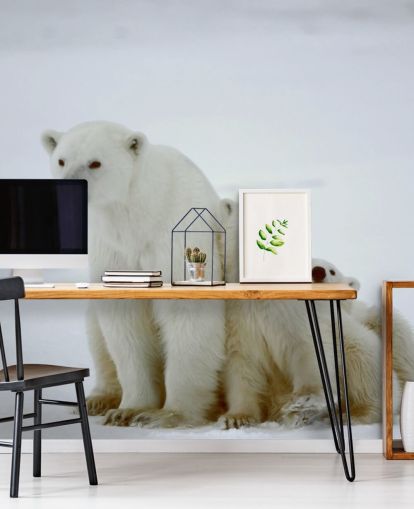 Papel de Parede de Urso Polar com filhotes