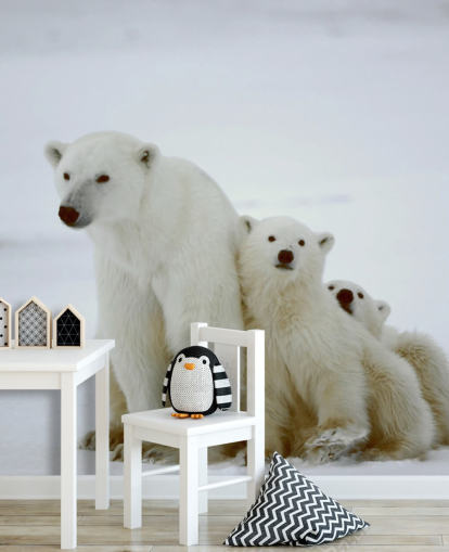 Polar Bear with Cubs Wallpaper Polar Bear with Cubs Wallpaper