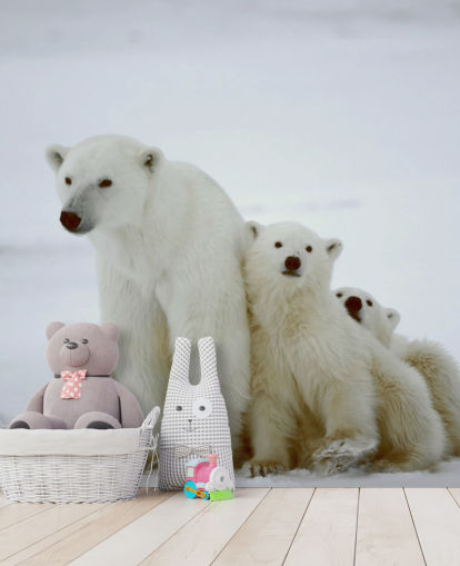 Polar Bear with Cubs Wallpaper Polar Bear with Cubs Wallpaper