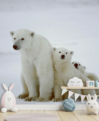 Papel pintado Oso polar con cachorros