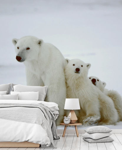Polar Bear with Cubs Wallpaper