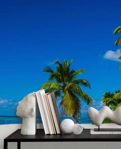 Lone Palm, Repubblica Dominicana Decorazione murale con spiaggia