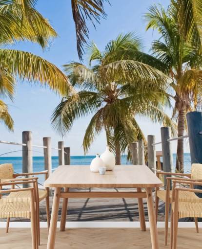 Key West Boardwalk to the Beach Mural Wallpaper Key West Boardwalk to the Beach Mural Wallpaper