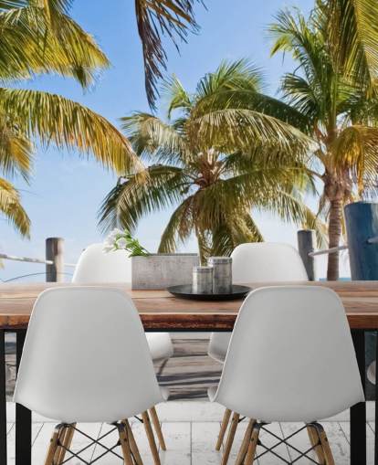 Key West Boardwalk to the Beach Mural Wallpaper