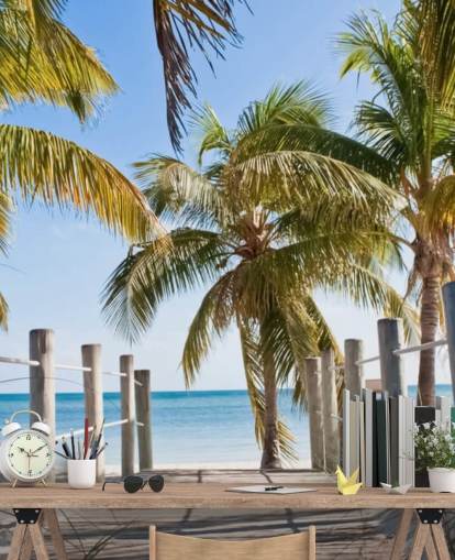 Key West Boardwalk naar het strand muurschildering behang