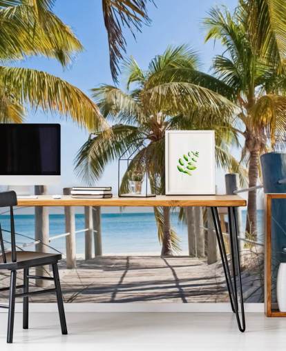 Key West Boardwalk to the Beach Mural Wallpaper