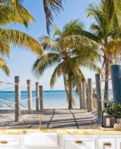 Key West Boardwalk to the Beach Mural Wallpaper