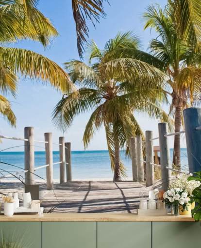 Papel pintado Paseo marítimo a la playa de Key West