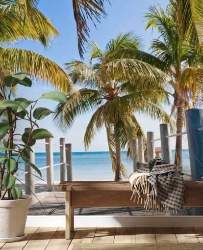 Key West Boardwalk naar het strand muurschildering behang