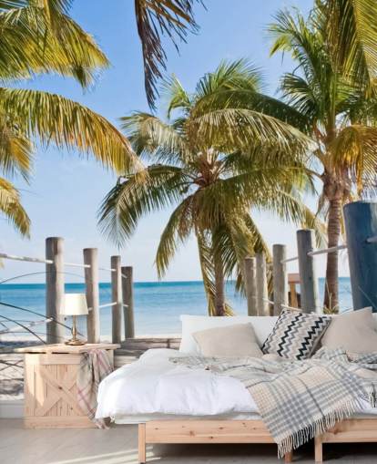 Key West Boardwalk to the Beach Mural Wallpaper