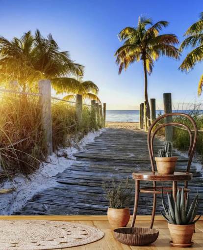 Boardwalk Sunrise Wallpaper Mural