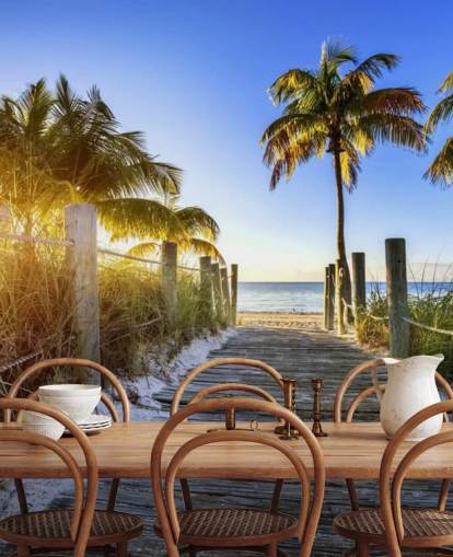 Boardwalk Sunrise Wallpaper Mural