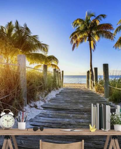 Boardwalk Sunrise Behang Muurschildering