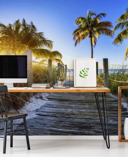 Boardwalk Sunrise Wallpaper Mural Boardwalk Sunrise Wallpaper Mural