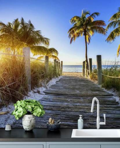 Boardwalk Sunrise Wallpaper Mural Boardwalk Sunrise Wallpaper Mural