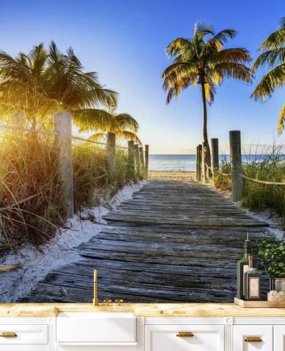 Boardwalk Sunrise Wallpaper Mural