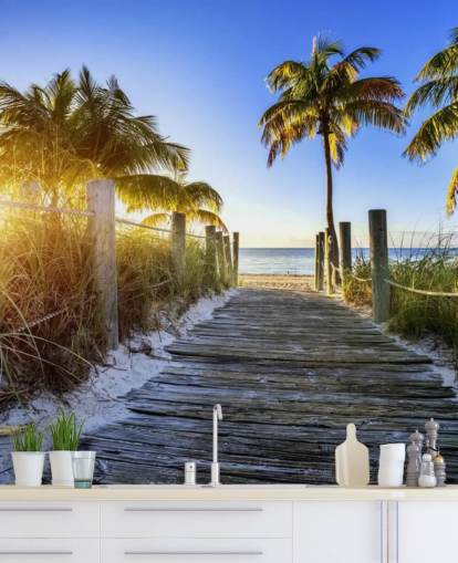 Boardwalk Sunrise Wallpaper Mural