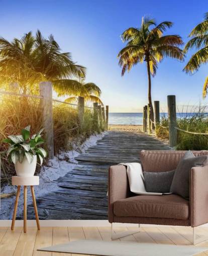 Boardwalk Sunrise Wallpaper Mural