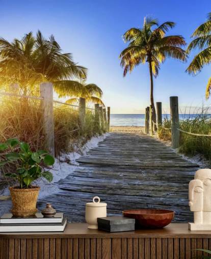 Boardwalk Sunrise Wallpaper Mural Boardwalk Sunrise Wallpaper Mural