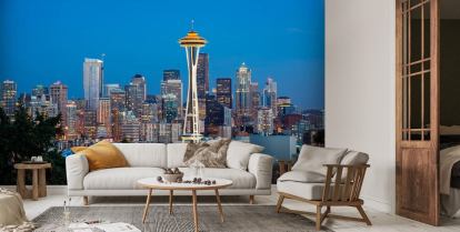 Seattle Skyline Wallpaper Mural | Wallsauce US