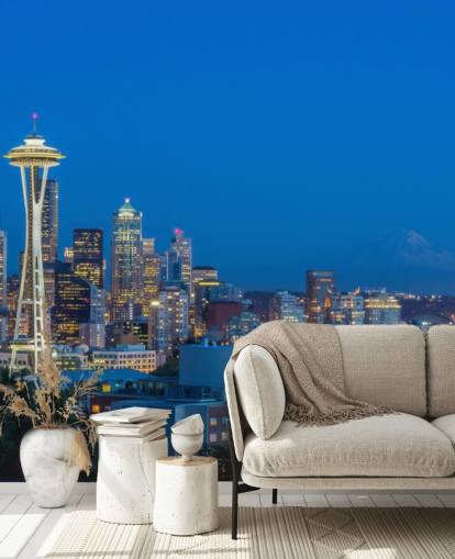 Seattle Skyline and Mount Rainier Seattle Skyline and Mount Rainier Wallpaper 