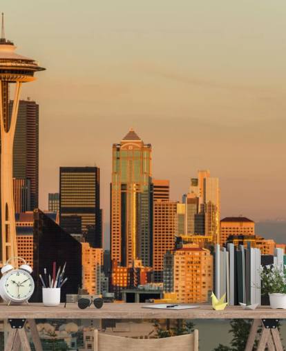 Seattle am Abend Hintergrundbild Seattle am Abend Hintergrundbild