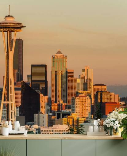 Seattle am Abend Hintergrundbild